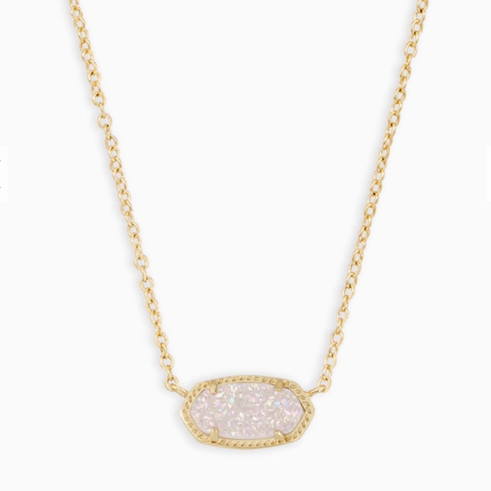 Elisa Gold Pendant Necklace In Iridescent Drusy